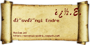 Ásványi Endre névjegykártya