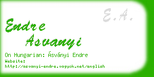endre asvanyi business card