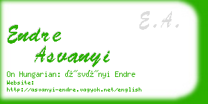 endre asvanyi business card